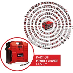 Einhell TE-AC 36/8 Li OF Solo compresseur sans fil en coffret, membre de la famille Power X-Change.