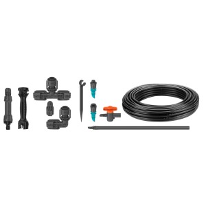 Set irrigazione a goccia Gardena per orti e aiuole (40 m²) con accessori.