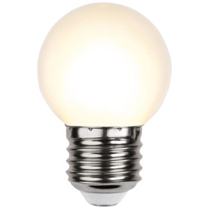 Ampoule LED Star Trading E27, G45, opale, blanc chaud (2700K), 1W, 15lm pour extérieur.