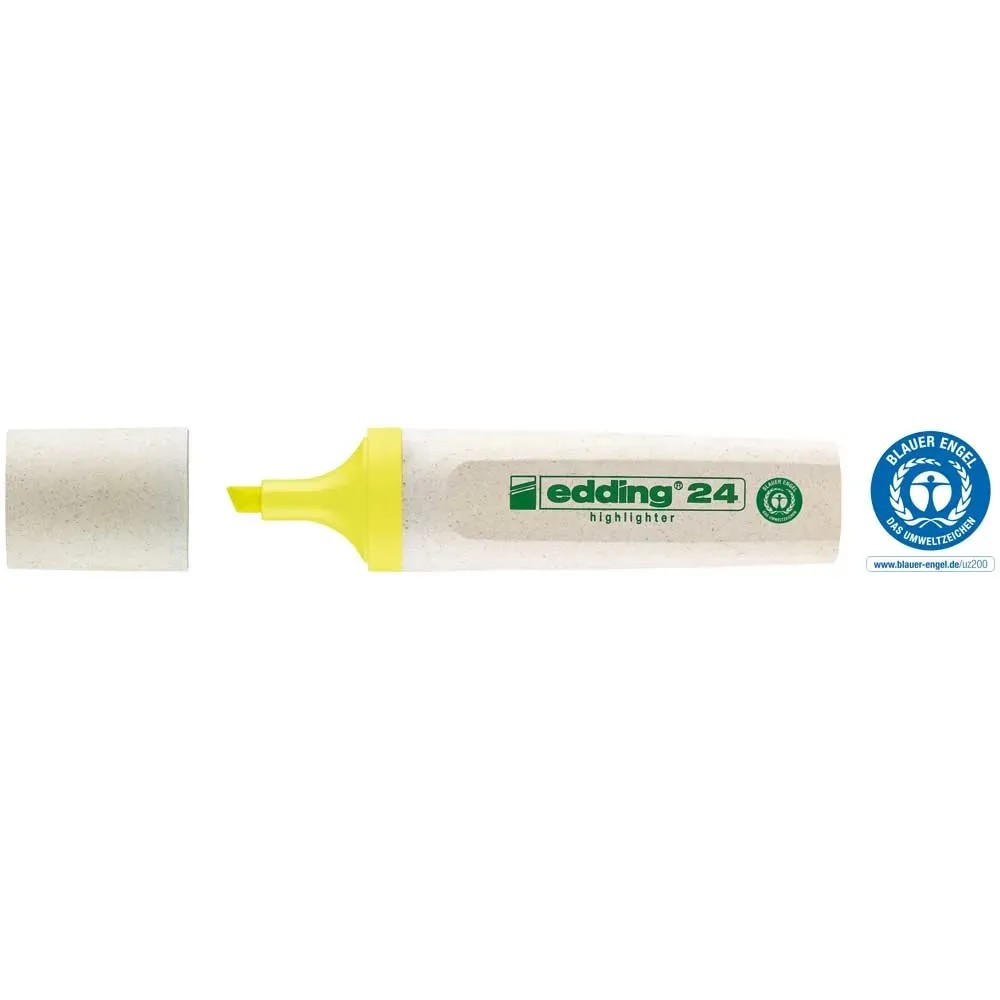 Edding 24 EcoLine Textmarker, Nachfüllbar – Gelb/rosa, Keilspitze 2-5 Mm, Aus Nachwachsenden Rohstoffen