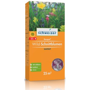 Paquet de graines de fleurs sauvages coupées Schweizer pour 25 m². Mélange de fleurs colorées pour le jardin.