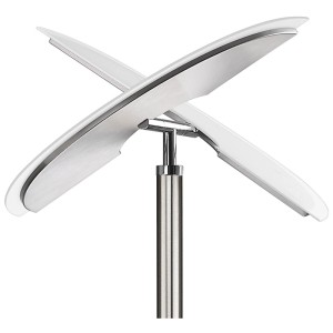 Moderna lampada da terra a LED Vinci di Mondilux, alta 180 cm, finitura nickel-opaca.