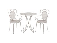 Beliani Bistro-Set Cilento Metall Grau