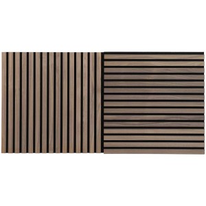 Denpanels Akustikpaneel Walnuss Natur, 2er Set, zur Wand- und Deckenverkleidung.