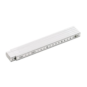 Weißer LUX Metermaßstab aus Glasfaser, 2 m lang, zusammengeklappt.