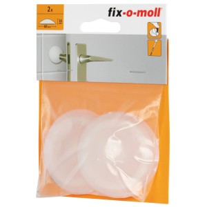 Butées de porte transparentes à coller ou à visser, lot de 2.