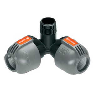 Coude Gardena 25 mm x 3/4" mâle pour systèmes d'arrosage.