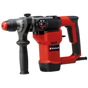 Marteau perforateur Einhell TC-RH 28 3F : Marteau perforateur rouge avec poignée auxiliaire et mandrin SDS-Plus.