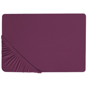 Lenzuolo con angoli Janbu in cotone bordeaux, 140x200 cm, per letti singoli.