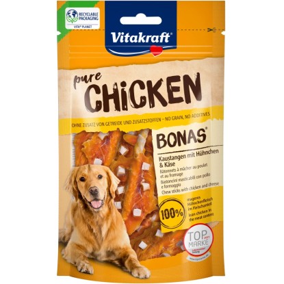 Vitakraft Pure bastoncini da masticare Bonas con pollo e formaggio 80 g per cane