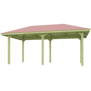 Weka Pavillon Gartenoase 651 B: Gazebo in legno con tegole, ideale per il giardino.