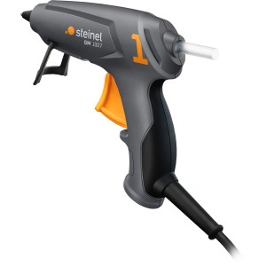 Pistolet à colle chaude Steinel GlueMatic 1007 avec bâton de colle, idéal pour le bricolage.