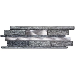 Bordure Vabene Viva 03 Nero, 10x30 cm, en matériaux mixtes pour salle de bain et cuisine.