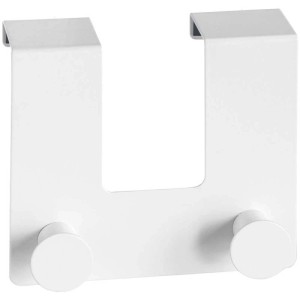 Kleine Wolke Türhaken Twin Door Hooks, Edelstahl, Weiß. Haken-Set für Türen.