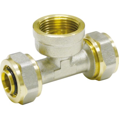 Raccordo a T a vite ottone 16 mm x Rp 1/2 x 16 mm