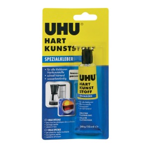 UHU colla per plastica rigida, tubo da 30g, ideale per incollare plastica, legno, metallo, vetro e ceramica.