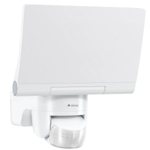 Lampada da parete per esterni a LED Steinel XLED Home 2 S bianca con sensore di movimento.