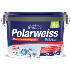 Secchio di Schöner Wohnen Polarweiss, pittura murale bianca opaca per interni, 2,5 l.