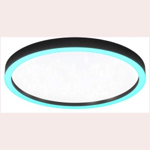Plafoniera LED Eglo Montemorelos-Z, bianco e nero, Ø 57cm. Luce smart con cambio colore.