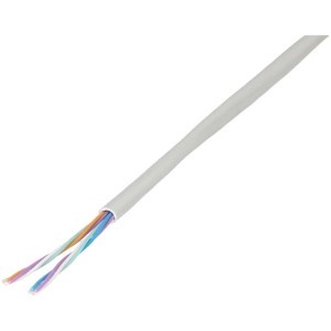 Cavo telefonico grigio U72, 20 m, con fili colorati per audio e video.
