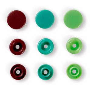 Bottoni a pressione Prym Color Snaps, plastica, verde, marrone, turchese, Ø 12.4mm, 30 pz