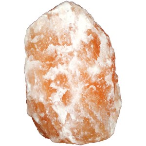 Globo Tischleuchte Salzkristall, 7-10 kg, orange-weiß, Naturprodukt.