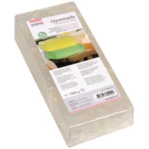 Block transparente Glycerin-Seife Öko, 1500g, für Künstlerbedarf.