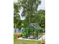 Halls Gewächshaus Universal 128 Blankglas 3mm Schwarz 9,9m² inkl.Fundamentrahmen