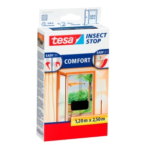 Confezione della zanzariera per porta Tesa Insect Stop Comfort antracite, 120x250cm con velcro.