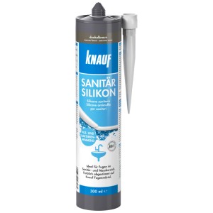Silicone sanitario marrone scuro Knauf, cartuccia da 300ml. Ideale per bagno e doccia, protegge dalla muffa.