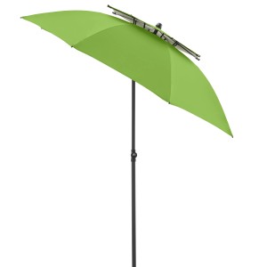 Parasol de plage vert Doppler Windprofi Neo 200 avec évent et baleines en fibre de verre.
