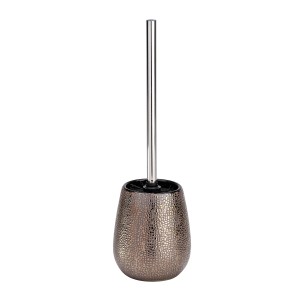 Ensemble WC Wenko Marrakesh marron avec support en céramique et brosse WC.