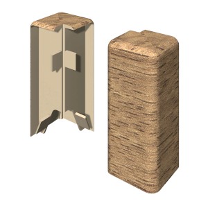Angles externes Egger Kubisch, 6 cm, chêne naturel, lot de 2 pour installation de plinthes.