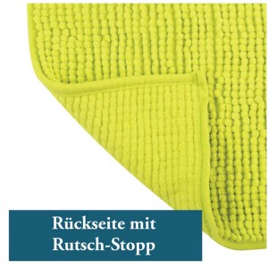 Tappeto bagno MSV Chenille verde 40x60 cm con rivestimento antiscivolo.