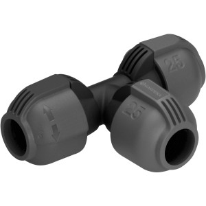 Gardena Raccordo a T 25 mm per sistemi di irrigazione, per la derivazione dei tubi in giardino.