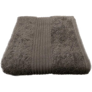 Serviette de toilette pliée en coton anthracite, 50x90 cm.