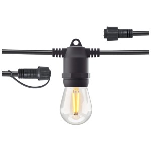 Catena luminosa da giardino Hombli, 5m, LED bianco caldo, 10 lampadine, cavo nero. Illuminazione smart per esterni.