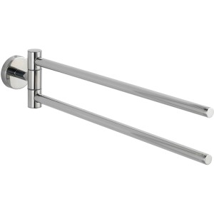 Wenko Handtuchhalter Bosio mit 2 Armen, Edelstahl glänzend für Bad & WC.