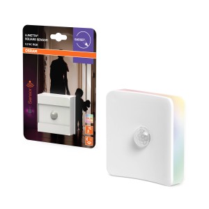 Osram Lunetta Square luce notturna a LED con sensore e cambio colore RGB, per presa.