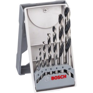 Set di punte elicoidali HSS Bosch PointTeQ, 7 pezzi in custodia, varie dimensioni.