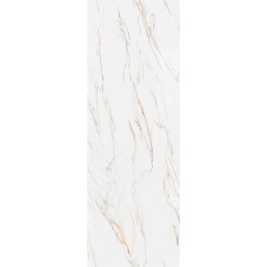 Panneau mural SPC Decoflooring aspect marbre blanc-doré, 260x90 cm, pour revêtement mural.