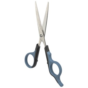 Trixie Fellschere, 16 cm, für Hunde und Kleintiere, Edelstahl, blaue Griffe.