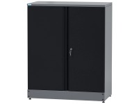 Küpper Hochschrank Modell 71690 Schwarz-Hellgrau (HxBxT) 110 x 91 x 45 cm