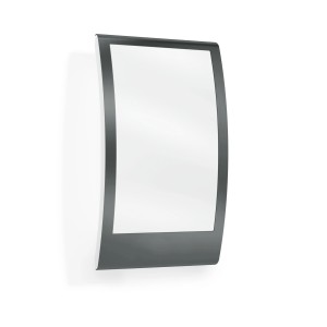Applique d'extérieur Steinel L 22 anthracite, luminaire mural moderne avec bordure en acier inoxydable.