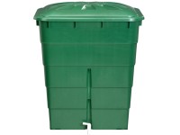 Garantia Regentonne eckig Grün 300 l inkl. Deckel und Auslaufhahn