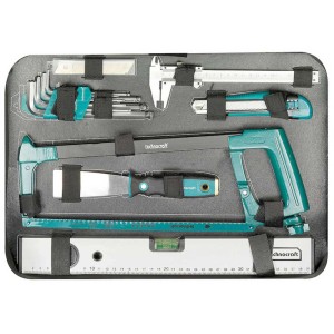 Technocraft Coffret à outils 152 pièces avec niveau, scie, tournevis et pied à coulisse.