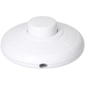 Interrupteur à pied blanc, 1 pôle, pour installation de lampe, interrupteur marche/arrêt.