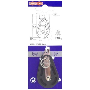 Conacord Block einfach Ø 12mm, Seilrolle aus Kunststoff und Metall, geeignet für Outdoor-Aktivitäten.