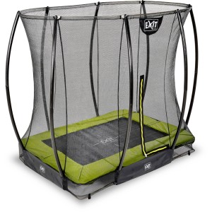 Trampolino interrato EXIT Silhouette verde 153x214cm con rete di sicurezza.