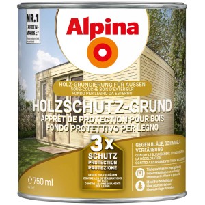 Dose Alpina Holzschutz-Grund farblos, Holzgrundierung für Außen, 750ml.